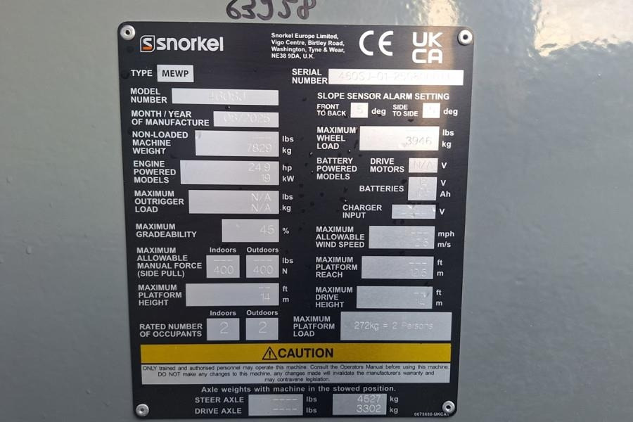 Teleskopická plošina Snorkel 460SJ Valid Inspection, *Guarantee! CE, Diesel, 4x: obrázok 6