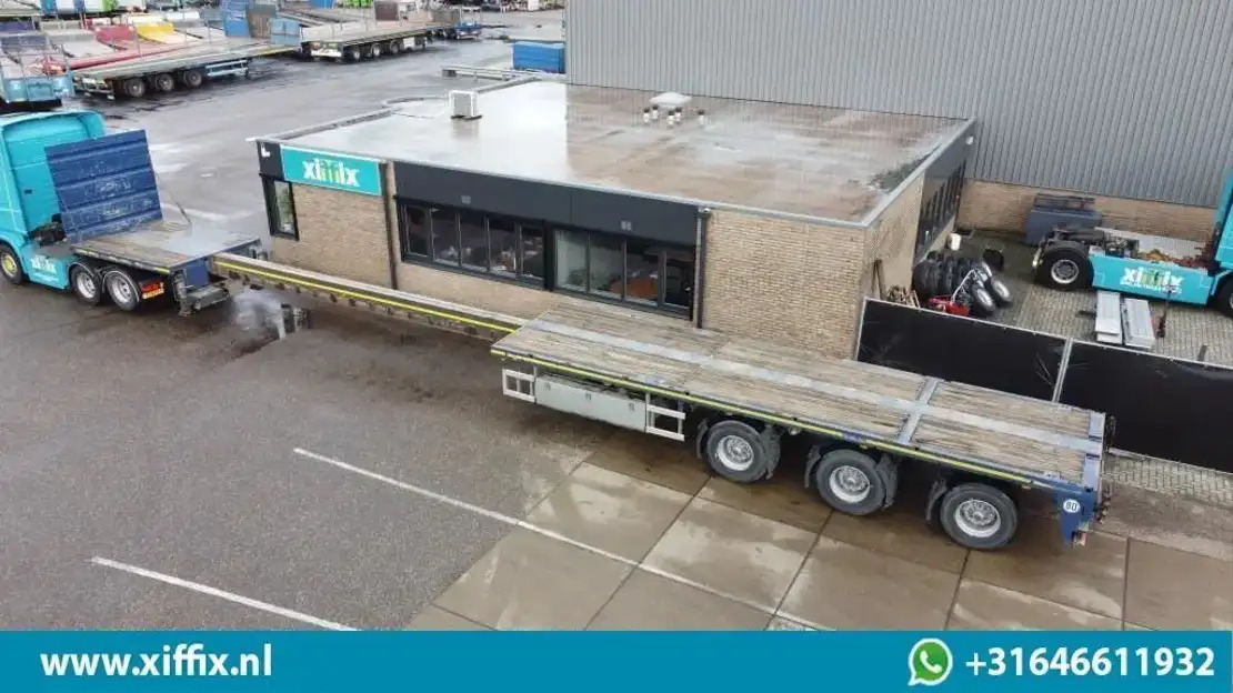 Goldhofer 3-ass. Vlakke uitschuifbare oplegger / 3x gestuurd - Plošinový/ Valníkový náves: obrázok 1 Goldhofer 3-ass. Vlakke uitschuifbare oplegger / 3x gestuurd - Plošinový/ Valníkový náves: obrázok 1