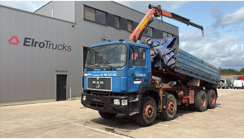 MAN 35.362 (6 CYLINDER / MANUAL PUMP / 8X4 / FALFINGER CRANE PK80 / STEEL SUSP.) - Sklápač, Auto s hydraulickou rukou: obrázok 1 MAN 35.362 (6 CYLINDER / MANUAL PUMP / 8X4 / FALFINGER CRANE PK80 / STEEL SUSP.) - Sklápač, Auto s hydraulickou rukou: obrázok 1
