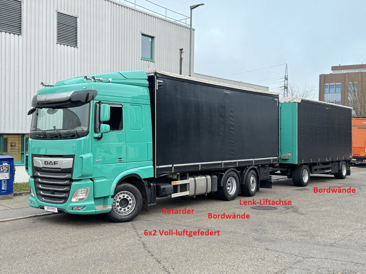 DAF XF480 6x2 Schiebeplane-Zug Bordwände Lenkachse - Plachtové nákladné vozidlo: obrázok 1 DAF XF480 6x2 Schiebeplane-Zug Bordwände Lenkachse - Plachtové nákladné vozidlo: obrázok 1