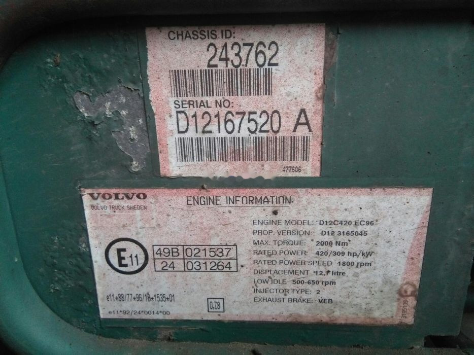 Volvo D12C Volvo FH 12 - Motor pre Nákladné auto: obrázok 4 Volvo D12C Volvo FH 12 - Motor pre Nákladné auto: obrázok 4