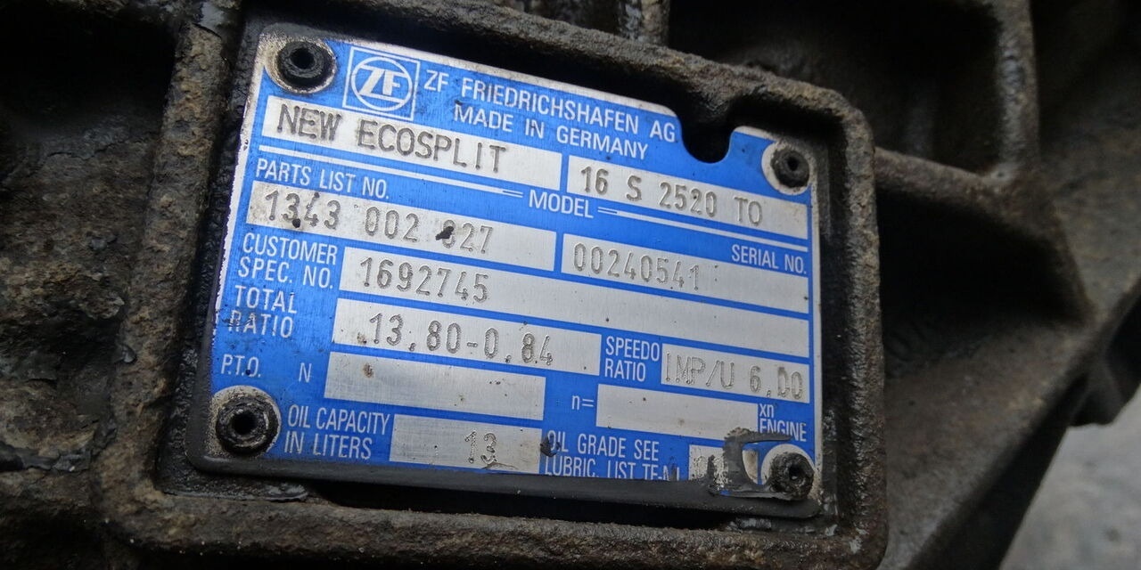 ZF 16S2520 TO Renault - Prevodovka pre Nákladné auto: obrázok 2 ZF 16S2520 TO Renault - Prevodovka pre Nákladné auto: obrázok 2