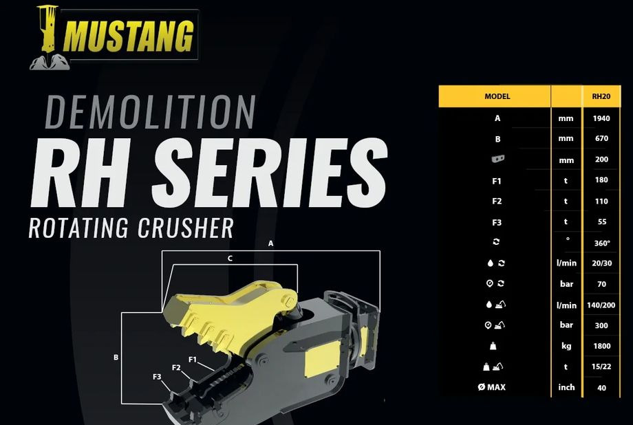 Inny Nowe szczęki kruszące MUSTANG HAMMER RH 20, 1800 KG - Príslušenstvo pre Stavebné stroje: obrázok 2 Inny Nowe szczęki kruszące MUSTANG HAMMER RH 20, 1800 KG - Príslušenstvo pre Stavebné stroje: obrázok 2