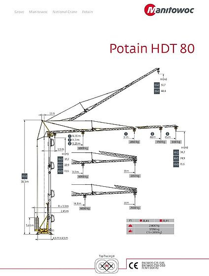 Potain HDT 80 - Rýchlostaviteľný žeriav: obrázok 1 Potain HDT 80 - Rýchlostaviteľný žeriav: obrázok 1