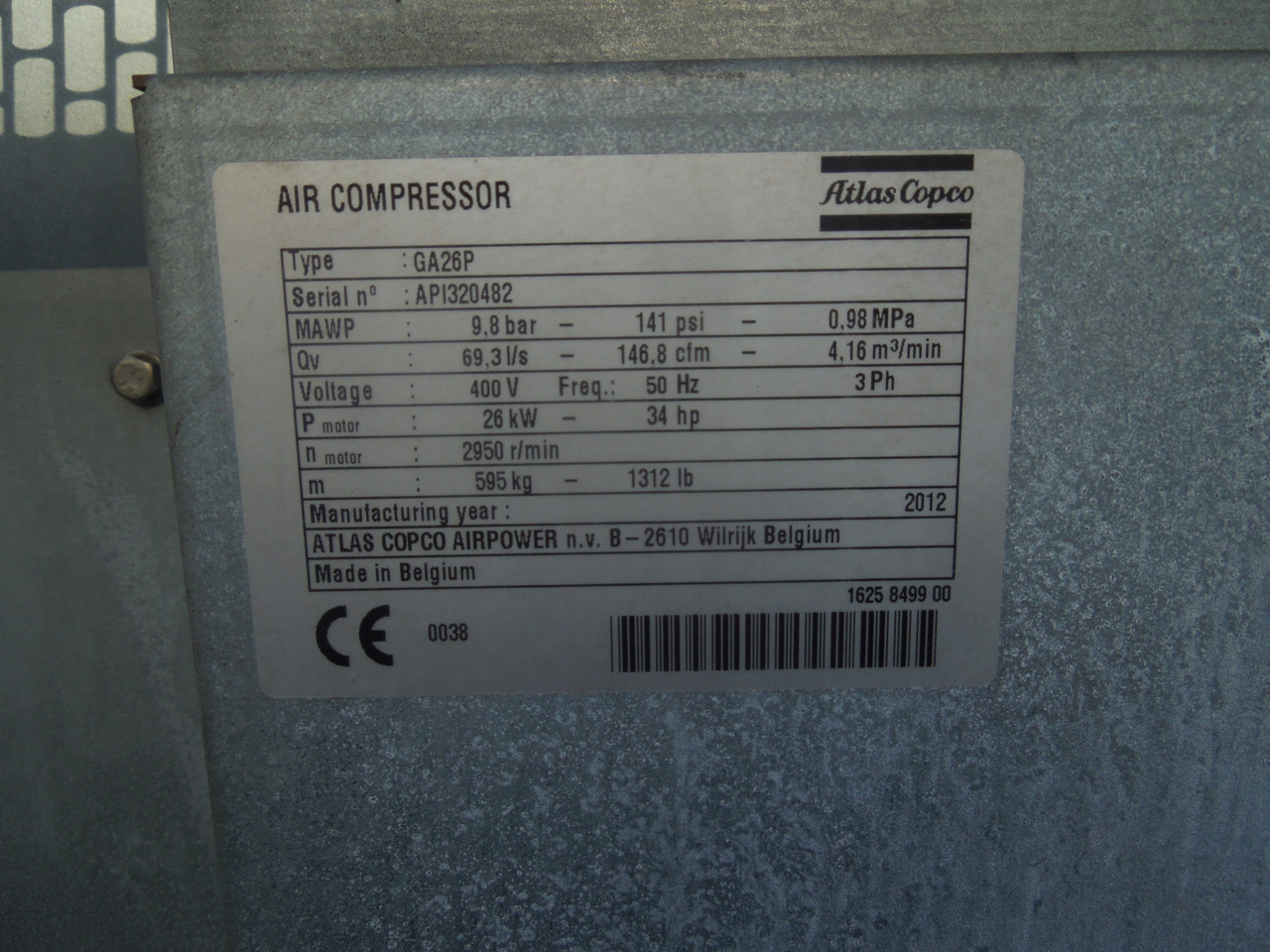 ATLAS COPCO GA26 FF - Vzduchový kompresor: obrázok 4 ATLAS COPCO GA26 FF - Vzduchový kompresor: obrázok 4