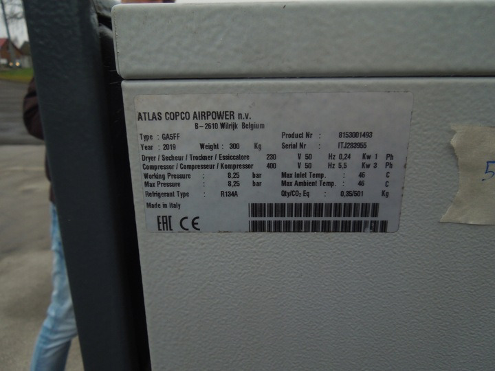 ATLAS COPCO GA5FF - Vzduchový kompresor: obrázok 4 ATLAS COPCO GA5FF - Vzduchový kompresor: obrázok 4