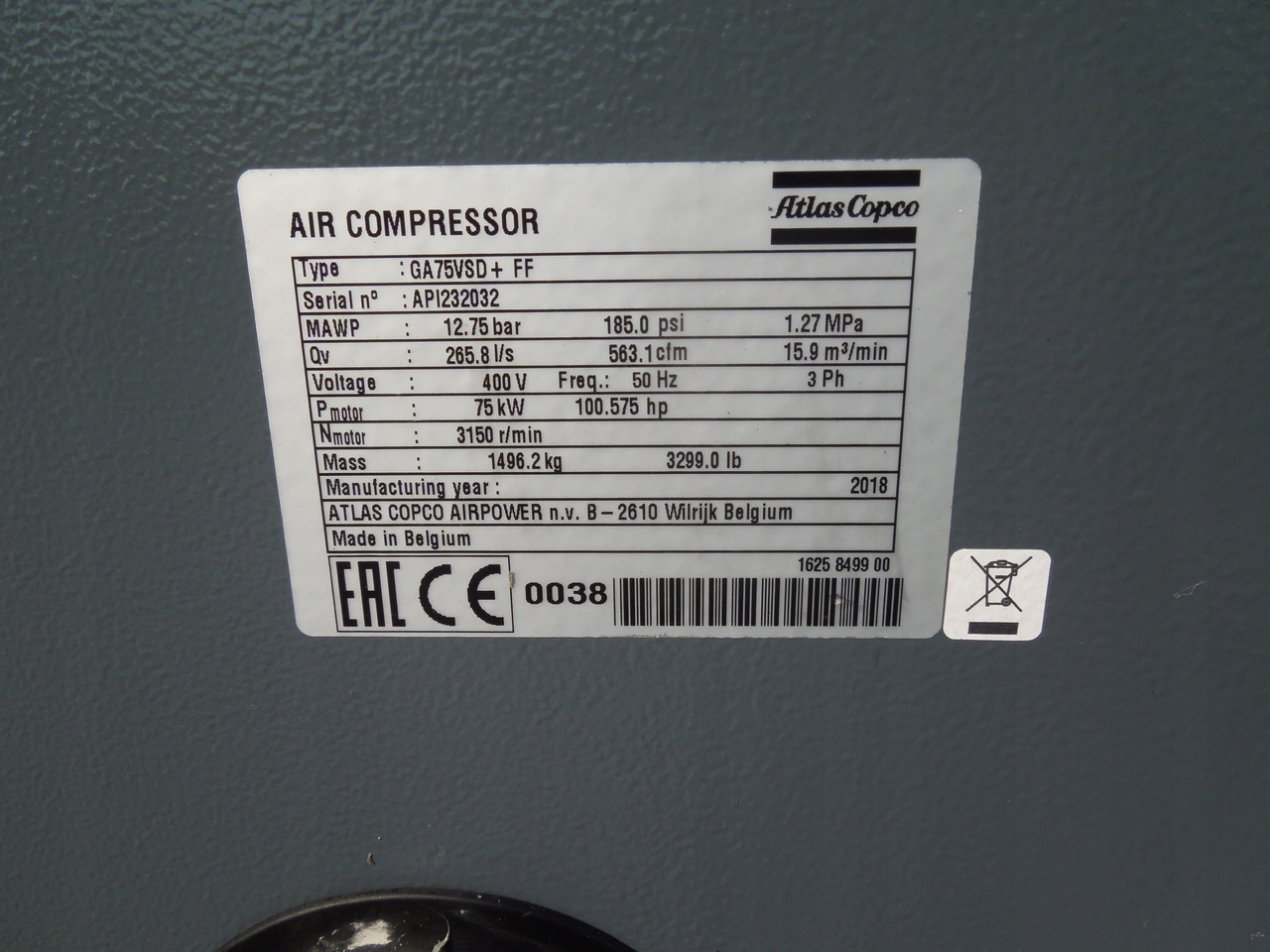 ATLAS COPCO GA75VSD+FF - Vzduchový kompresor: obrázok 2 ATLAS COPCO GA75VSD+FF - Vzduchový kompresor: obrázok 2