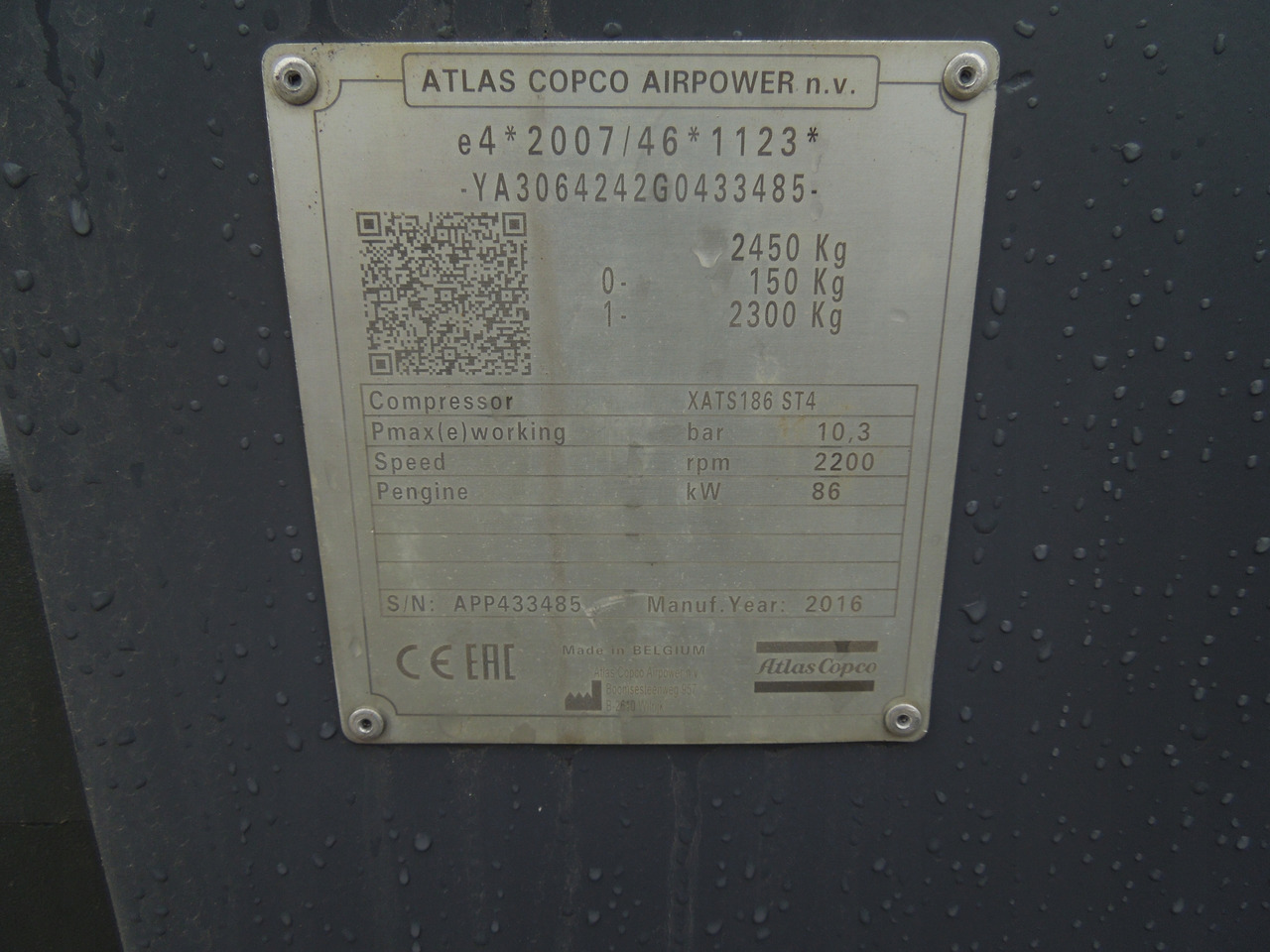 Atlas copco XATS186 - Vzduchový kompresor: obrázok 2 Atlas copco XATS186 - Vzduchový kompresor: obrázok 2