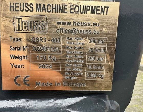 Overige Heuss GSR3-400 Nieuw Sorteer grijper CW05 - Drapák: obrázok 4 Overige Heuss GSR3-400 Nieuw Sorteer grijper CW05 - Drapák: obrázok 4