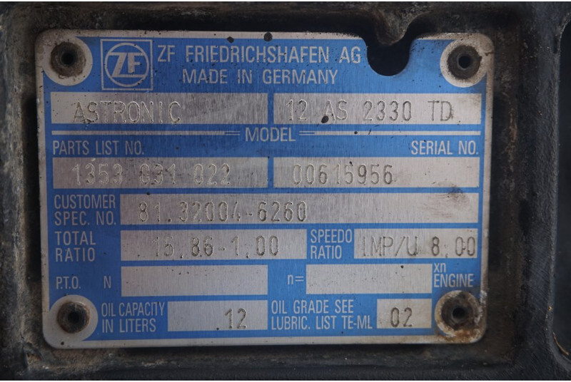 ZF 12AS2330DD TGX - Prevodovka pre Nákladné auto: obrázok 5 ZF 12AS2330DD TGX - Prevodovka pre Nákladné auto: obrázok 5