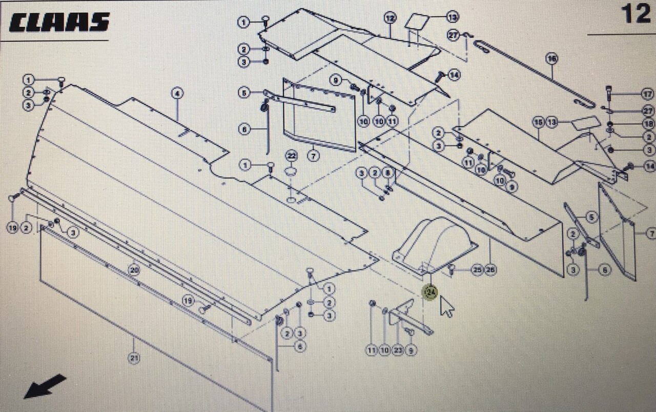CLAAS 00 0934 938 1/CLAAS Corto maska - Kapota pre Kosačka: obrázok 1 CLAAS 00 0934 938 1/CLAAS Corto maska - Kapota pre Kosačka: obrázok 1