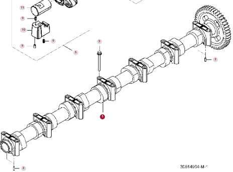 Fendt 936 Gen 7 Silnik D1556LE523 Wałek Rozrządu H218PF150298B CZĘŚCI - Vačkový hriadeľ pre Poľnohospodárske stroje: obrázok 1 Fendt 936 Gen 7 Silnik D1556LE523 Wałek Rozrządu H218PF150298B CZĘŚCI - Vačkový hriadeľ pre Poľnohospodárske stroje: obrázok 1