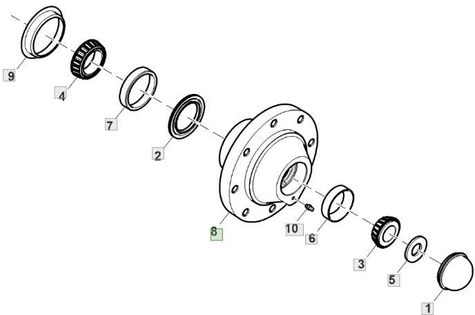 John Deere 6110 - oś przednia - piasta koła P58400 - Náboj pre Poľnohospodárske stroje: obrázok 1 John Deere 6110 - oś przednia - piasta koła P58400 - Náboj pre Poľnohospodárske stroje: obrázok 1