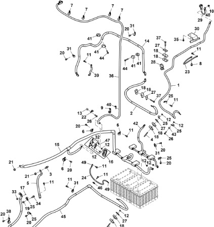 John Deere 9470RX - Przewód akumulatora RE587253 (Alternator, spręźarka, bateria, rozrusznik) - Kábel/ Káblový zväzok pre Traktor: obrázok 1 John Deere 9470RX - Przewód akumulatora RE587253 (Alternator, spręźarka, bateria, rozrusznik) - Kábel/ Káblový zväzok pre Traktor: obrázok 1