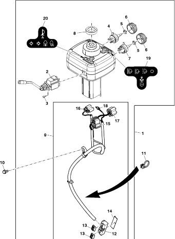 John Deere 9470RX - Wiązka przewodów kierunk. RE346231 (Kierowanie) - Kábel/ Káblový zväzok pre Traktor: obrázok 1 John Deere 9470RX - Wiązka przewodów kierunk. RE346231 (Kierowanie) - Kábel/ Káblový zväzok pre Traktor: obrázok 1