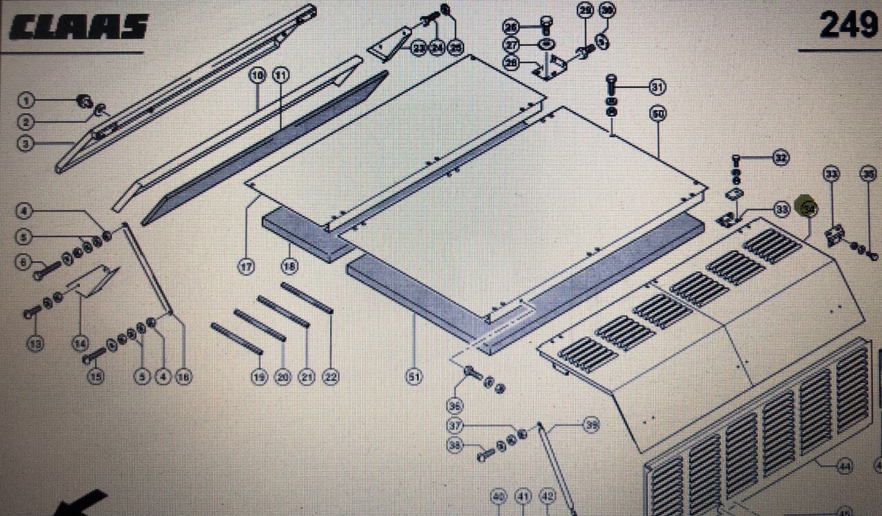Pokrywa silnika górna Claas Mega 370-340 Nr 34 na rys katalogowym Nr katalogowy 000 542 005 0 - Kapota pre Poľnohospodárske stroje: obrázok 1 Pokrywa silnika górna Claas Mega 370-340 Nr 34 na rys katalogowym Nr katalogowy 000 542 005 0 - Kapota pre Poľnohospodárske stroje: obrázok 1