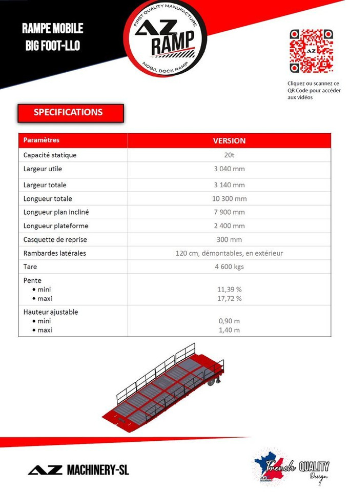 Large Mobile dock ramp, uncouplable AZ RAMP - KING VERSION, BIG FOOT L20 T-INOX - Nakladacia rampa: obrázok 4 Large Mobile dock ramp, uncouplable AZ RAMP - KING VERSION, BIG FOOT L20 T-INOX - Nakladacia rampa: obrázok 4