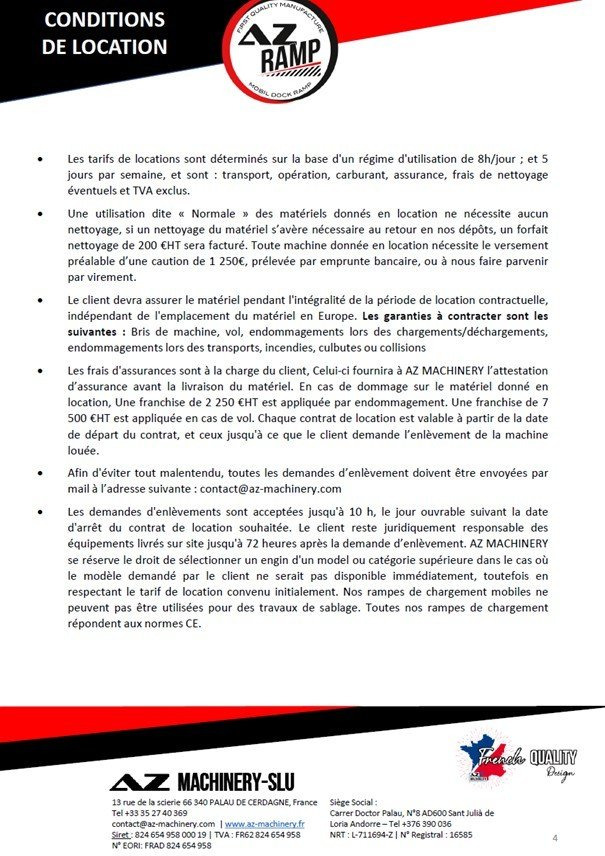 Nakladacia rampa **RENTAL 12-24-36 Month** AZ RAMP-EASY XL-8 . Mobil Loading Ramp: obrázok 16