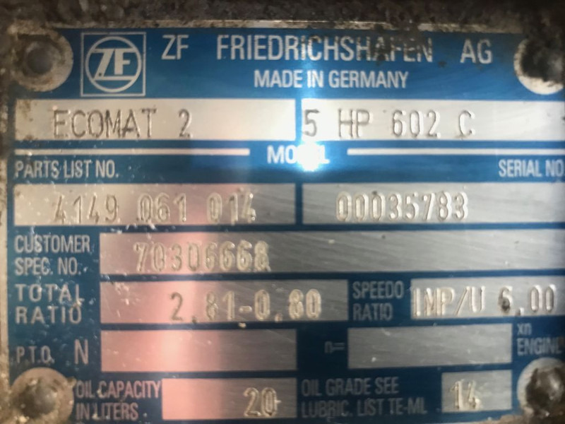 ZF 5HP502C, 5HP592C, 5HP602C, 5HP504C, 5HP594C, 5HP604C - Prevodovka: obrázok 3 ZF 5HP502C, 5HP592C, 5HP602C, 5HP504C, 5HP594C, 5HP604C - Prevodovka: obrázok 3