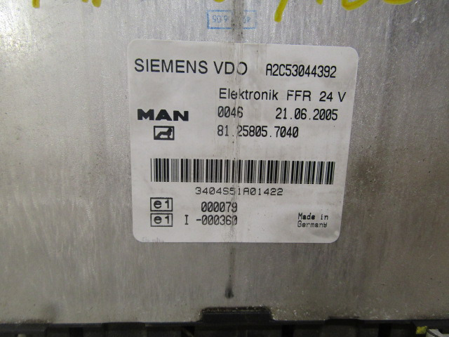 MAN TGA / TGS FFR UNIT ECU P/NO 81.25805.7040 - Riadiaca jednotka pre Nákladné auto: obrázok 2 MAN TGA / TGS FFR UNIT ECU P/NO 81.25805.7040 - Riadiaca jednotka pre Nákladné auto: obrázok 2