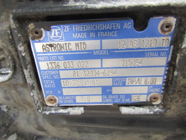 MAN TGM / TGS ASTRONIC MID 12AS 1210.70 GEARBOX - Prevodovka pre Nákladné auto: obrázok 2 MAN TGM / TGS ASTRONIC MID 12AS 1210.70 GEARBOX - Prevodovka pre Nákladné auto: obrázok 2