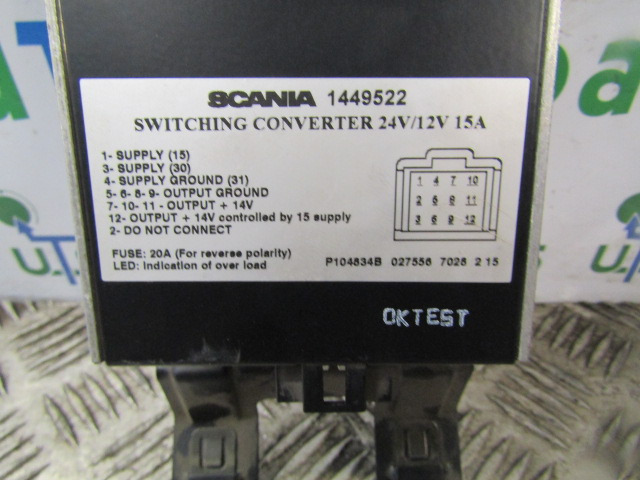 SCANIA P94 VOLTAGE CONVERTER P/NO 1449522 - Riadiaca jednotka pre Nákladné auto: obrázok 2 SCANIA P94 VOLTAGE CONVERTER P/NO 1449522 - Riadiaca jednotka pre Nákladné auto: obrázok 2