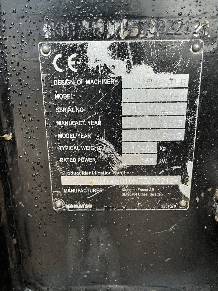 Komatsu 911 - Lesnícky harvestor: obrázok 5 Komatsu 911 - Lesnícky harvestor: obrázok 5
