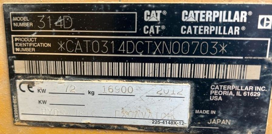 CAT CAT 314 DLCR mit Gummiketten - Pásové rýpadlo: obrázok 2 CAT CAT 314 DLCR mit Gummiketten - Pásové rýpadlo: obrázok 2