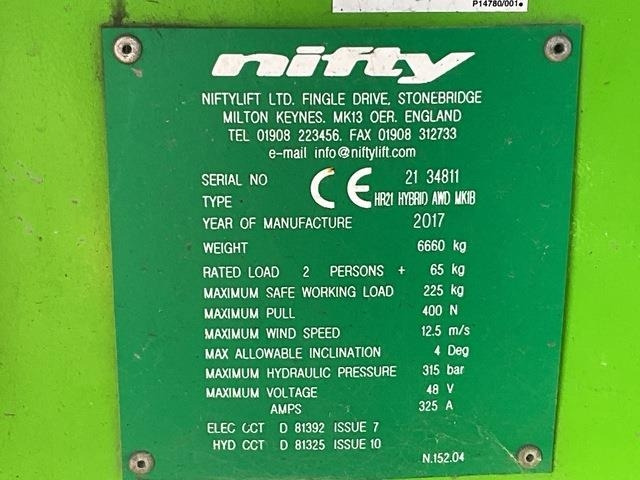Niftylift HR21 - Kĺbová pracovná plošina: obrázok 5 Niftylift HR21 - Kĺbová pracovná plošina: obrázok 5