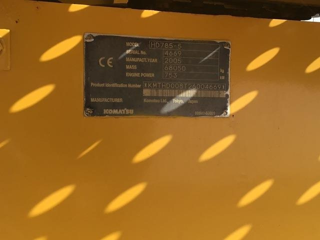 Komatsu HD785-5 - Pevný damper: obrázok 5 Komatsu HD785-5 - Pevný damper: obrázok 5