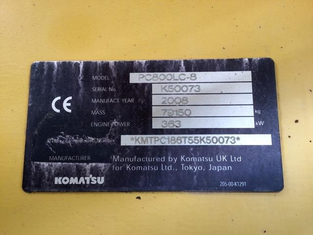 Komatsu PC800LC-8 - Pásové rýpadlo: obrázok 5 Komatsu PC800LC-8 - Pásové rýpadlo: obrázok 5