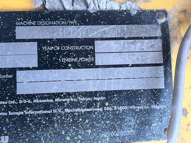Komatsu HD605-7EO - Pevný damper: obrázok 5 Komatsu HD605-7EO - Pevný damper: obrázok 5