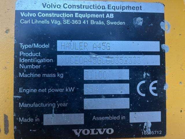 Volvo A45G - Ťahačový kĺbový damper: obrázok 5 Volvo A45G - Ťahačový kĺbový damper: obrázok 5