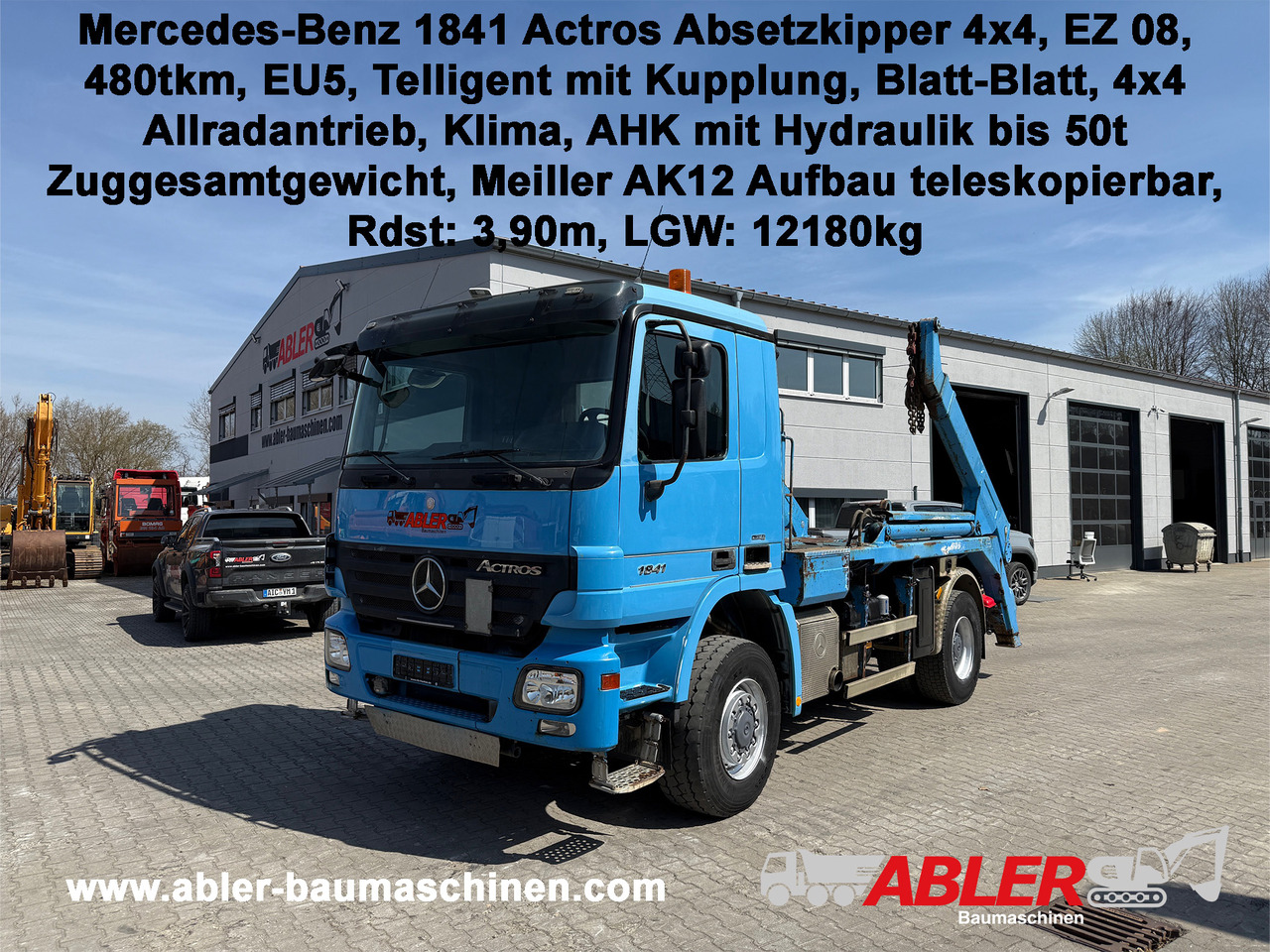 Mercedes-Benz 1841 Actros MP2 Absetzkipper 4x4 Allrad Klima - Ramenový nosič kontajnerov: obrázok 1 Mercedes-Benz 1841 Actros MP2 Absetzkipper 4x4 Allrad Klima - Ramenový nosič kontajnerov: obrázok 1
