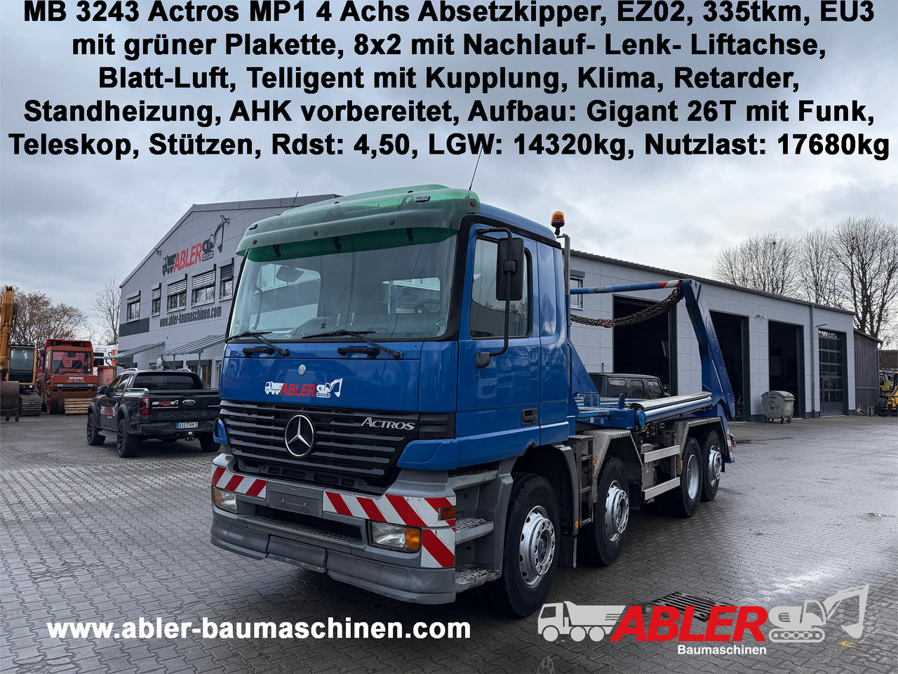 Mercedes-Benz 3243 Actros MP1 4-Achs Absetzkipper - Ramenový nosič kontajnerov: obrázok 1 Mercedes-Benz 3243 Actros MP1 4-Achs Absetzkipper - Ramenový nosič kontajnerov: obrázok 1
