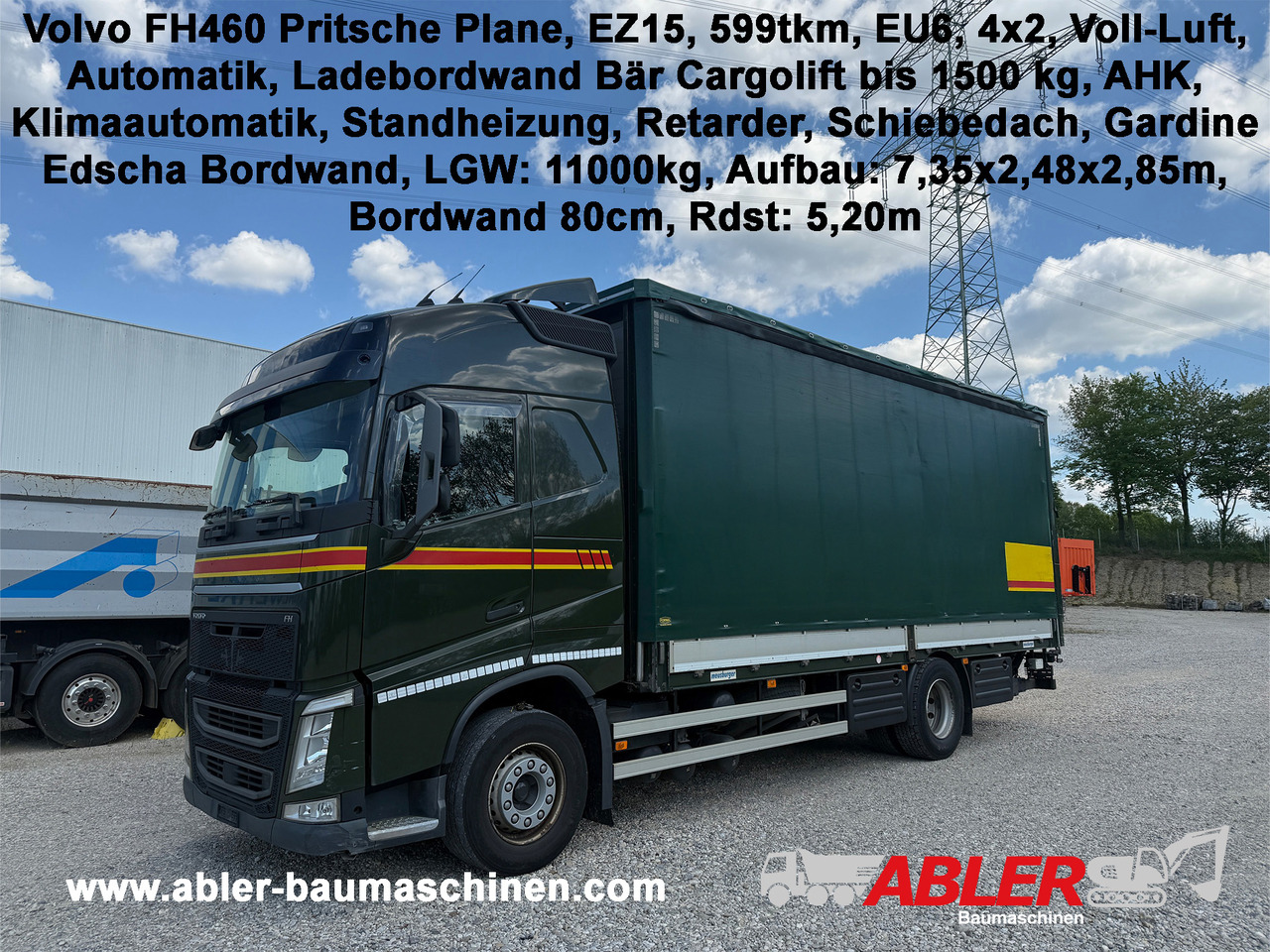 Volvo FH460 Pritsche Plane LBW Klima Retarder - Plachtové nákladné vozidlo: obrázok 1 Volvo FH460 Pritsche Plane LBW Klima Retarder - Plachtové nákladné vozidlo: obrázok 1