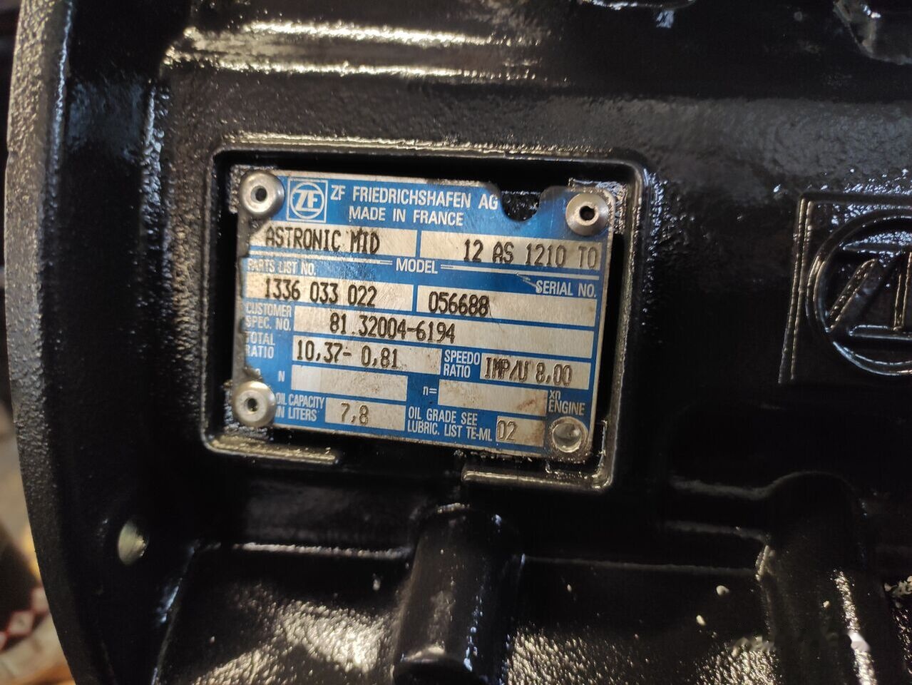 MAN (ZF 12AS1210TD) - Prevodovka pre Nákladné auto: obrázok 2 MAN (ZF 12AS1210TD) - Prevodovka pre Nákladné auto: obrázok 2