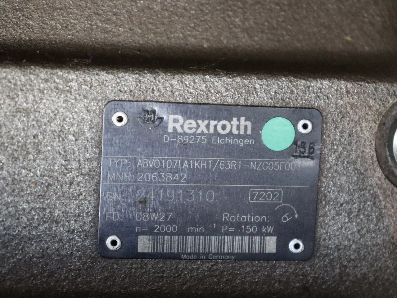 REXROTH A8VO107LA1KH1/63R1-NZG05F001 - Hydraulické čerpadlo pre Manipulačná technika: obrázok 5 REXROTH A8VO107LA1KH1/63R1-NZG05F001 - Hydraulické čerpadlo pre Manipulačná technika: obrázok 5