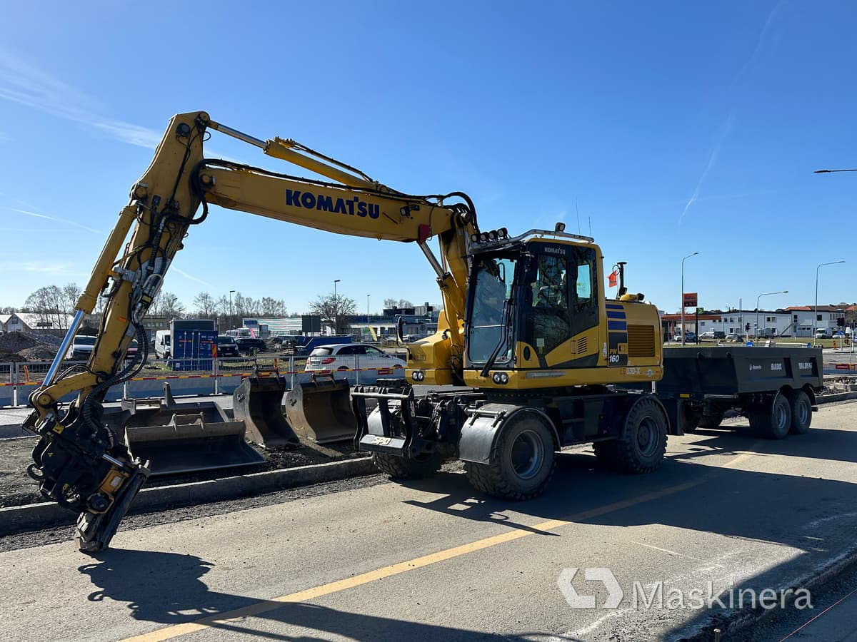 Hjulgrävare Komatsu PW160-11E0 + vagn/redskap & grävsystem - Pásové rýpadlo: obrázok 1 Hjulgrävare Komatsu PW160-11E0 + vagn/redskap & grävsystem - Pásové rýpadlo: obrázok 1