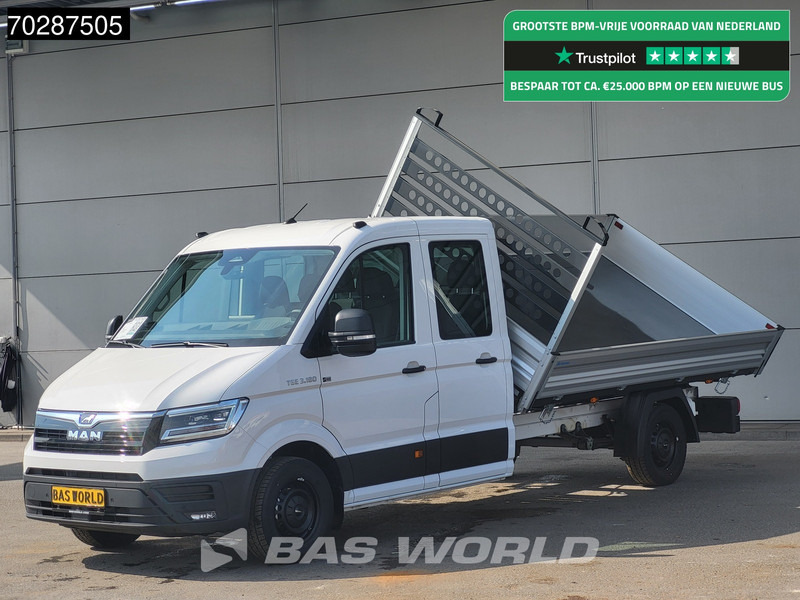 MAN TGE 3.180 Driezijdige Kipper Automaat Dubbel Cabine 2025 Facelift 180PK Trekhaak LED Navi ACC Airco Cruise Euro6 Kipper Tippe Benne Kieper - Dodávka sklápač: obrázok 1 MAN TGE 3.180 Driezijdige Kipper Automaat Dubbel Cabine 2025 Facelift 180PK Trekhaak LED Navi ACC Airco Cruise Euro6 Kipper Tippe Benne Kieper - Dodávka sklápač: obrázok 1