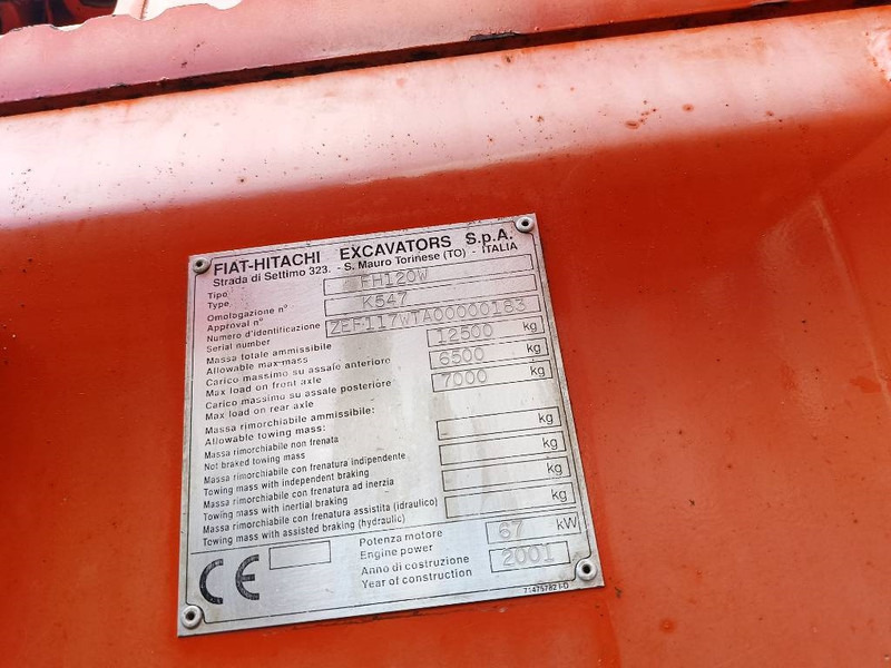 Kolesové rýpadlo FIAT-HITACHI FH120W bandenkraan Wheel Excavator graafmachine: obrázok 17