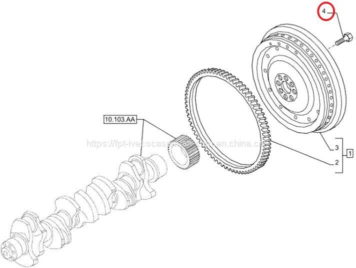 FPT IVECO CASE Cursor11 EURO 6 F3GFE613A B001 5801863562/5801690111 The flywheel screw 99430395 - Zotrvačník: obrázok 1 FPT IVECO CASE Cursor11 EURO 6 F3GFE613A B001 5801863562/5801690111 The flywheel screw 99430395 - Zotrvačník: obrázok 1