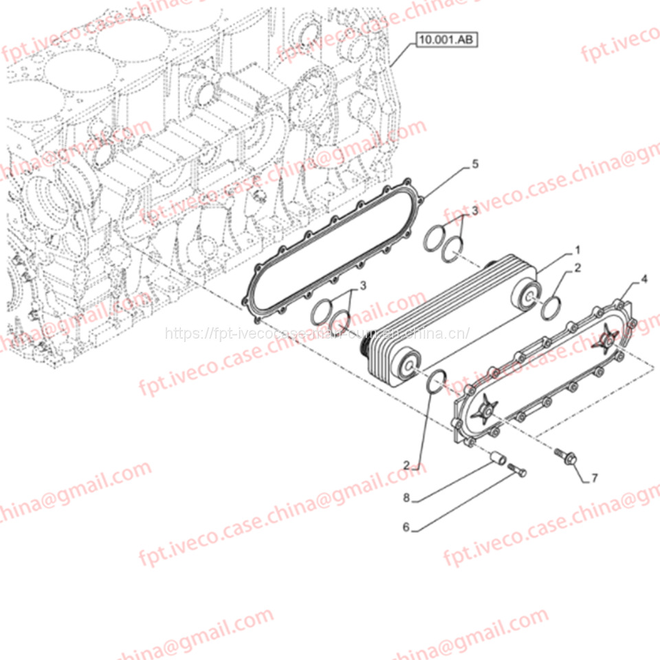 FPT IVECO CASE Cursor9 Euro 6 F2CFE612 A/B/D F2CFE614A*B041/F2CGE614F*V004 5802431166 OIL COOLER CORE 504127469 504130575 5801389774 - Olejový chladič pre Nákladné auto: obrázok 5 FPT IVECO CASE Cursor9 Euro 6 F2CFE612 A/B/D F2CFE614A*B041/F2CGE614F*V004 5802431166 OIL COOLER CORE 504127469 504130575 5801389774 - Olejový chladič pre Nákladné auto: obrázok 5