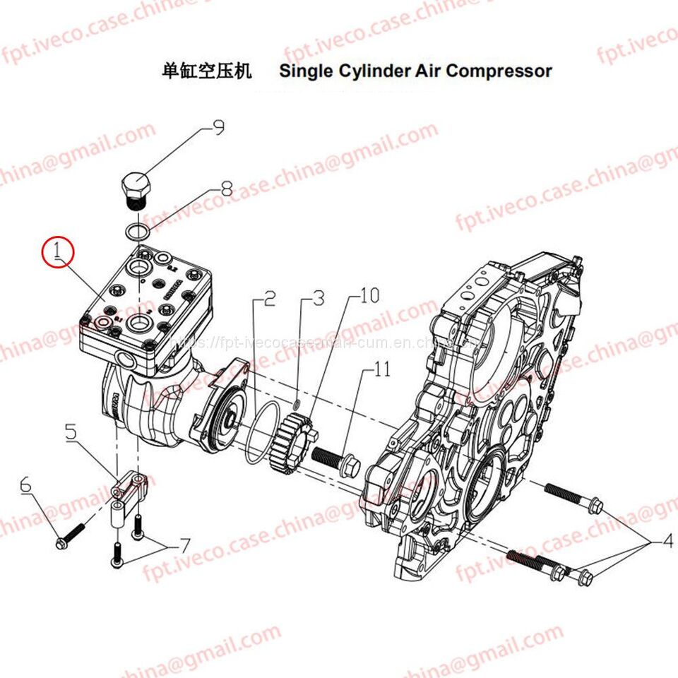 MAN D0836 Single Cylinder Air Compressor 54100-7070 - Kompresor: obrázok 1 MAN D0836 Single Cylinder Air Compressor 54100-7070 - Kompresor: obrázok 1