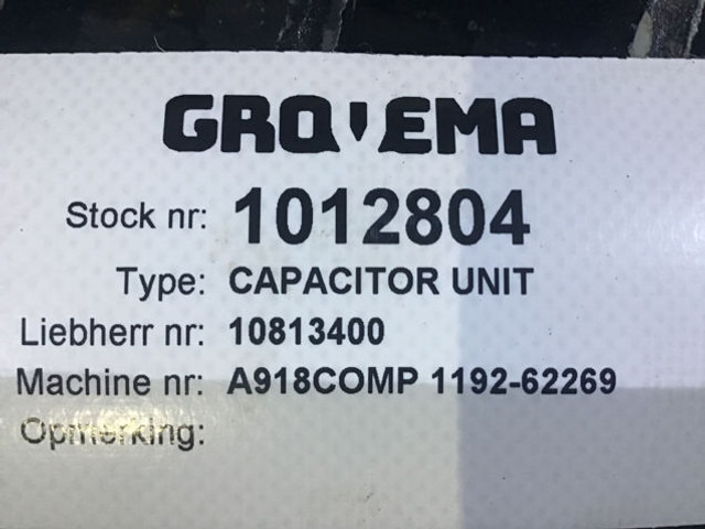 Liebherr Capacitor Unit - Časť klimatizácie: obrázok 2 Liebherr Capacitor Unit - Časť klimatizácie: obrázok 2
