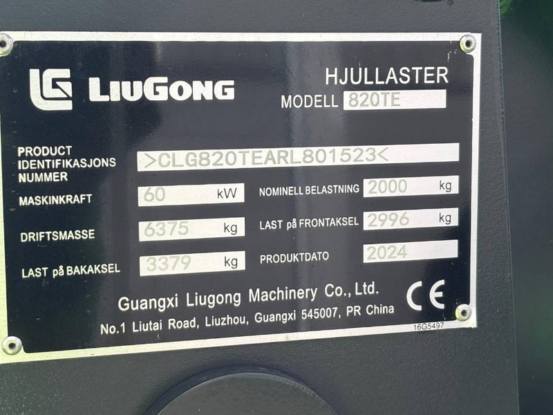 LIUGONG 820 TE Electric - Kolesový nakladač: obrázok 5 LIUGONG 820 TE Electric - Kolesový nakladač: obrázok 5