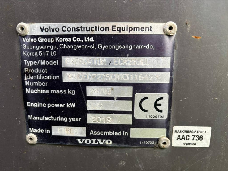 Volvo ECR 235 E - Pásové rýpadlo: obrázok 5 Volvo ECR 235 E - Pásové rýpadlo: obrázok 5