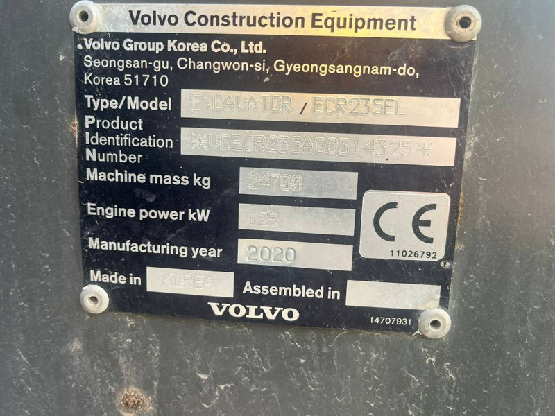 Volvo ECR 235 EL - Pásové rýpadlo: obrázok 5 Volvo ECR 235 EL - Pásové rýpadlo: obrázok 5