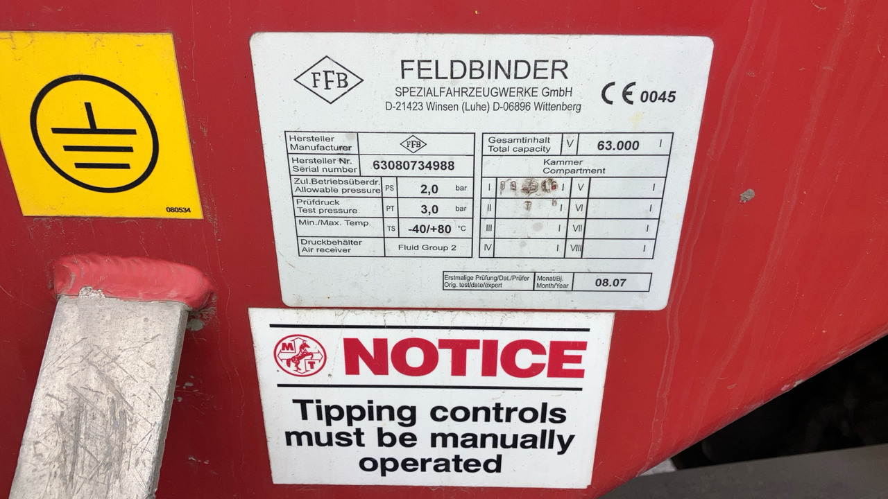 FELDBINDER TANKER - Príves: obrázok 5 FELDBINDER TANKER - Príves: obrázok 5