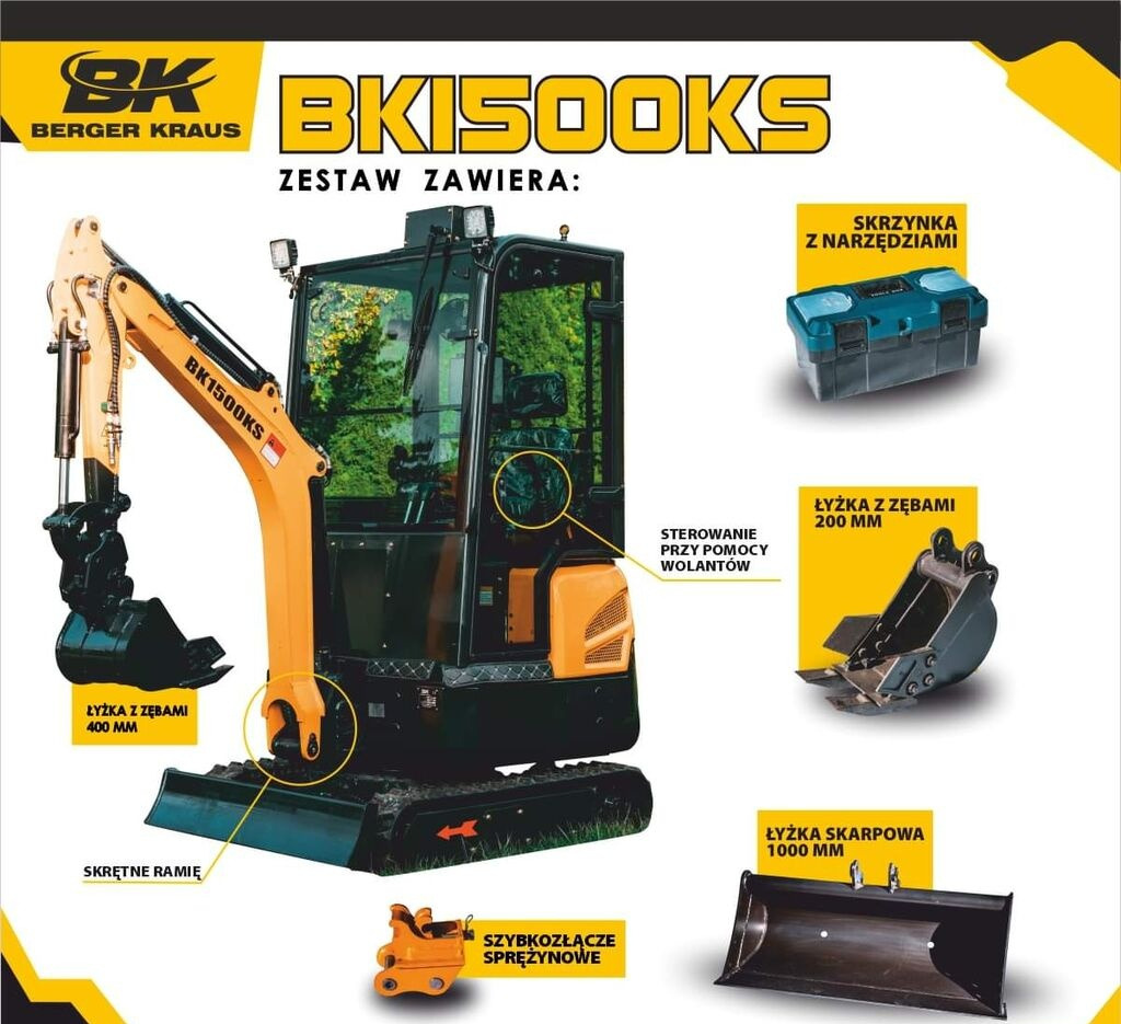 Berger Kraus BK1500KSR - Mini rýpadlo: obrázok 2 Berger Kraus BK1500KSR - Mini rýpadlo: obrázok 2